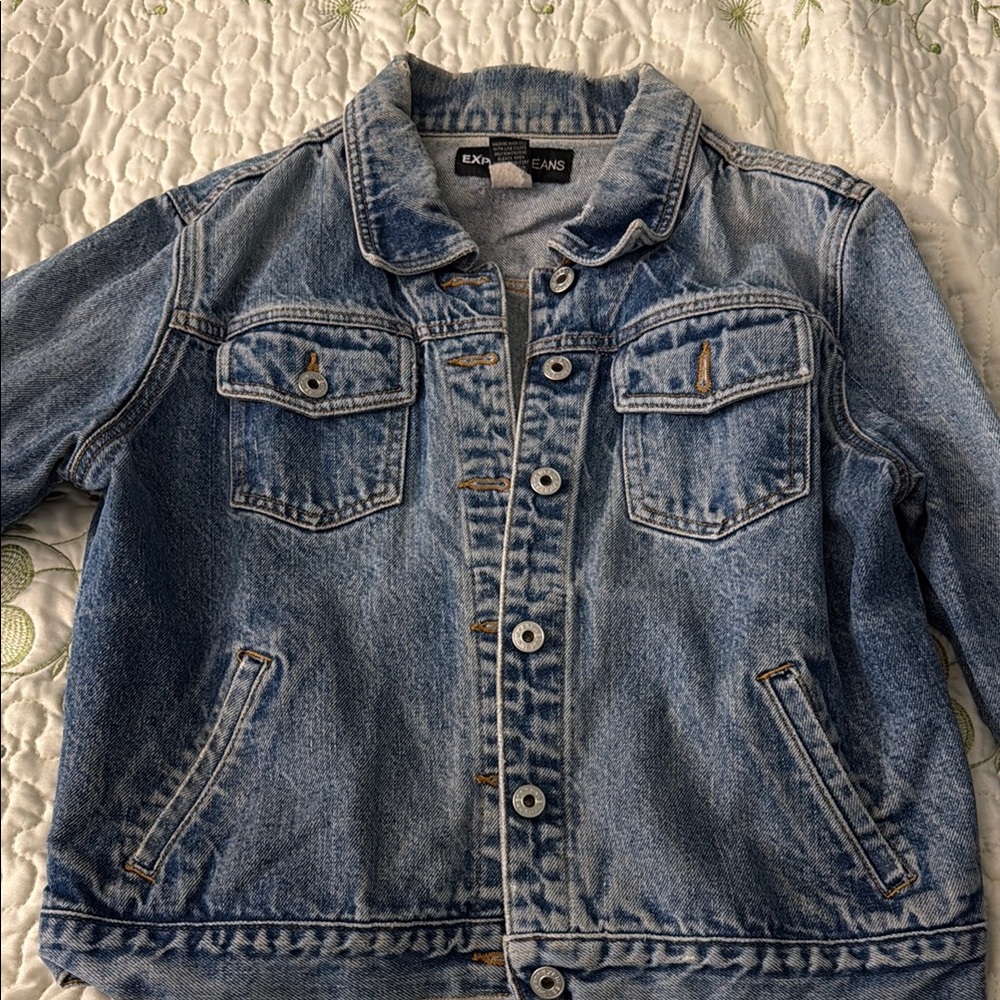 Classic Blue Jean Jacket with Faded Look